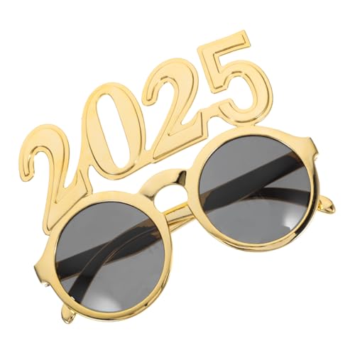 ORFOFE Neujahrsbrille Partybrille Goldfarben Leichte Silvester Foto Requisiten Digitales Design für Erwachsene Festliche Feier Zubehör ORFOFE Neujahrsbrille Partybrille Goldfarben Leichte Silvester Foto Requisiten Digitales Design für Erwachsene Festliche Feier Zubehör von ORFOFE