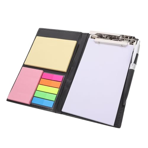 ORFOFE PU Notizbuch mit Stift und Register Tabs Schwarzes Notizheft mit Klemmbrett Tragbares Organizer Set für Büro Lehrer und Studenten Langlebig Kompakt und Elegant Gestaltet von ORFOFE