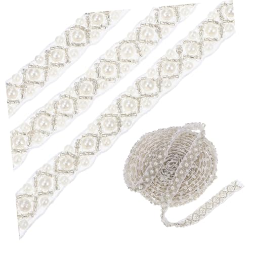 ORFOFE Perlenborte mit Spitze und Zarter Netzstruktur DIY Schmuckband zum Aufnähen Feine Perlenverzierung für Kleidung Vorhänge Tischdecken und Handwerksdekoration ORFOFE Perlenborte mit Spitze und Zarter Netzstruktur DIY Schmuckband zum Aufnähen Feine Perlenverzierung für Kleidung Vorhänge Tischdecken und Handwerksdekoration von ORFOFE