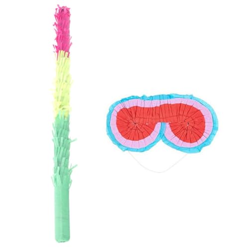 ORFOFE Pinata Spielset mit Bunten Schlagstäben und Augenmaske Lustiges Partyspiel für Kindergeburtstag Fiesta Partyzubehör Robustes für Geburtstagsfeier von ORFOFE