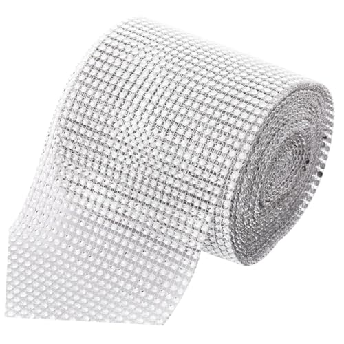 ORFOFE Rhinestone Mesh Band Silber Yards Glitzernde Dekoborte für Hochzeitstorten Basteln Geschenkverzierung Strass Schmuckband für Kreative Dekoration ORFOFE Rhinestone Mesh Band Silber Yards Glitzernde Dekoborte für Hochzeitstorten Basteln Geschenkverzierung Strass Schmuckband für Kreative Dekoration von ORFOFE