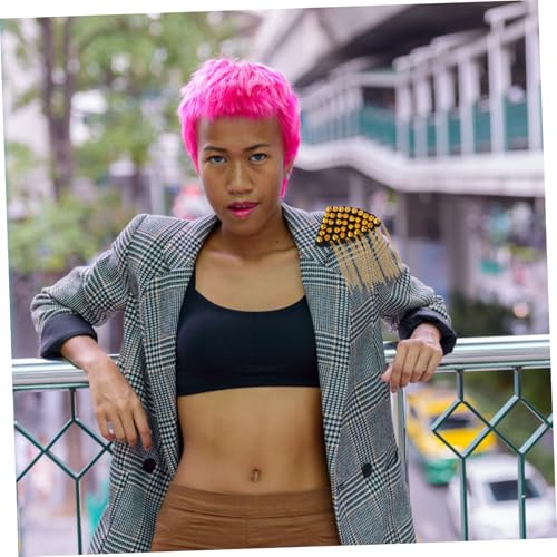 ORFOFE Rivettierte Quasten schulterklappe in Gold Modisches Blazer epaulett mit Vintage punk stil Dekoratives Schulterpolster für Kostüm Party und Zeremonie von ORFOFE