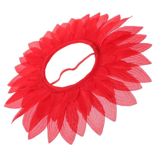 ORFOFE Rotes Blumen kostüm Sonnenblumen kopfschmuck für Kindergarten Karneval Fasching Party Lustige Blumenkappe Leichte Atmungsaktive Kopfhaube für Kostümspiel von ORFOFE