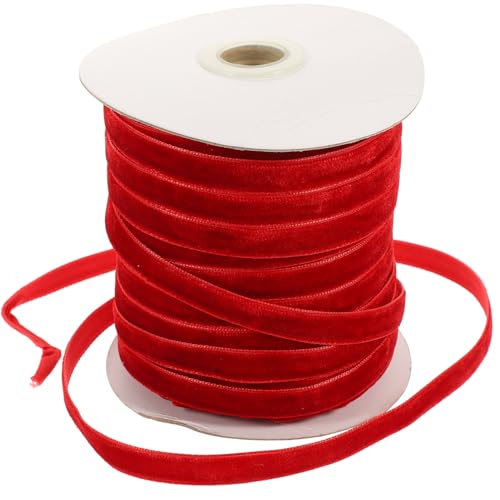 ORFOFE Rotes Samtband Geschenkband für Geschenkverpackung DIY Schleifen Bastelzubehör Hochdichtes Farbintensives Dekoband für Festtage und Bastelprojekte von ORFOFE