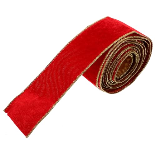 ORFOFE Rotes Samtband Verschleißfestes Geschenkband zum Verpacken Zuschneidbares DIY Schleifenband für Geschenkdekoration Festival Bastelband für Schleifen und Kränze von ORFOFE