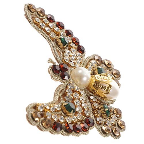 ORFOFE Schmetterling Aufbügelbarer Flicken Grüner DIY Applikation Hot Melt Klebefolie Beaded Patch für Kleidung Schmuck Dekoration Nähen von ORFOFE
