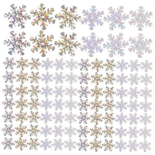 ORFOFE Schneeflocken Pailletten Glitzer für DIY Basteln Weihnachtsdeko Irisierende Silber Konfetti für Winter Tischdeko Multifunktionale Schmuck Bekleidungsverzierung von ORFOFE
