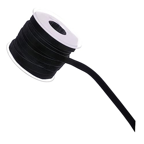 ORFOFE Schwarzes Samtband Yards Flockband Geschenkband Dekoratives DIY Stoffband für Kleidung Kopfbedeckung und Partydekoration von ORFOFE