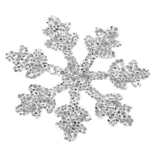 ORFOFE Strass Schneeflocken Bügelmotiv Silber Glitzerndes Bügelbild Applikation zum Aufbügeln für DIY Kleidung Rucksäcke Jeans Modische Dekorative Patches von ORFOFE