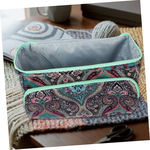ORFOFE Strickutensilien Tasche Aufbewahrungstasche mit Reißverschluss für Häkelhaken und Nähzubehör Langlebige Handarbeitstasche Praktischer Organizer für DIY Strick Nähprojekte von ORFOFE