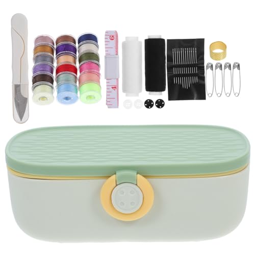 ORFOFE Tragbares Nähset für Anfänger Kompakte Nähkassette mit Nadel und Faden Praktisches Nähzubehör für Zuhause und Reisen Kleines DIY Reparaturset Grün von ORFOFE