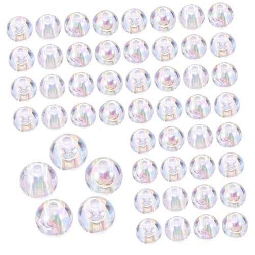 ORFOFE Transparent Acryl Runde Perlen mit Bunte DIY Schmuckperlen für Halsketten Armbänder Sichere Langlebige Glatte Bastelperlen für Individuelle Schmuckherstellung von ORFOFE