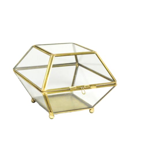 ORFOFE Transparentes Großes Schmuckkästchen aus Glas Elegante Aufbewahrungsbox für Halsketten und Ohrringe Dekorativer Organizer für Damen und Mädchen Stilvolle Schmuckschatulle für von ORFOFE