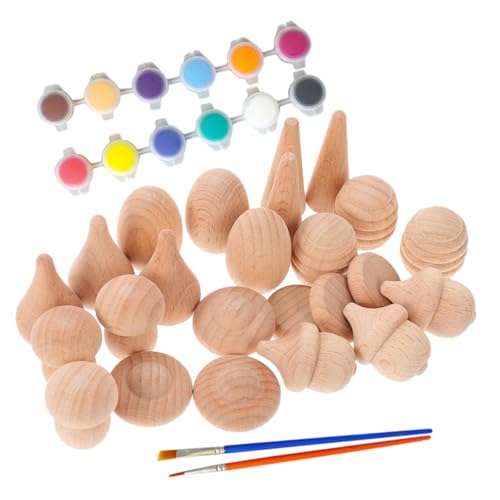 ORFOFE Unbehandelte Holzpilz Dekoration Teiliges mit Pinseln und Farben Kleine Buche Holzklötze zum Bemalen DIY Bastelset für Heimdekoration und Zufällige Farbe Zufällige Farbe ORFOFE Unbehandelte Holzpilz Dekoration Teiliges mit Pinseln und Farben Kleine Buche Holzklötze zum Bemalen DIY Bastelset für Heimdekoration und Zufällige Farbe Zufällige Farbe von ORFOFE