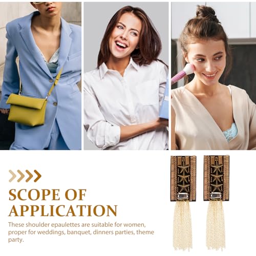 ORFOFE Vintage Schulterklappen mit Quasten Besetzte Modische Epauletten für Damen Dekorative Elegante Schulterverzierung Vielseitiges Accessoire für Anzüge und Kostüme von ORFOFE