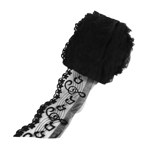 ORFOFE Yards Schwarze Spitzenborte mit Musiknotenmotiv Bestickte Spitzenbordüre zum Nähen Vielseitig für Kleidungszubehör Brautkleid DIY Dekoration und Textilien ORFOFE Yards Schwarze Spitzenborte mit Musiknotenmotiv Bestickte Spitzenbordüre zum Nähen Vielseitig für Kleidungszubehör Brautkleid DIY Dekoration und Textilien von ORFOFE
