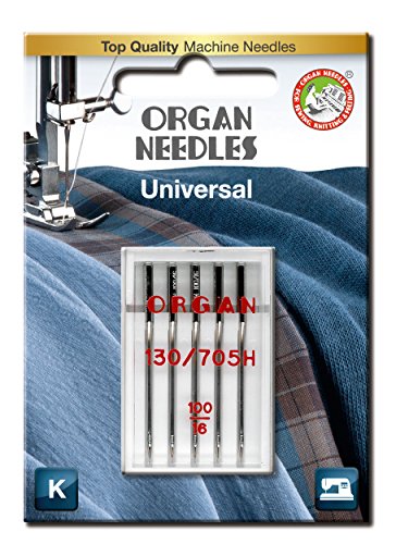 Organ Needles 5105100BL Maschinennadeln, Silber, 100/16 Größe, 5 von Organ Needles