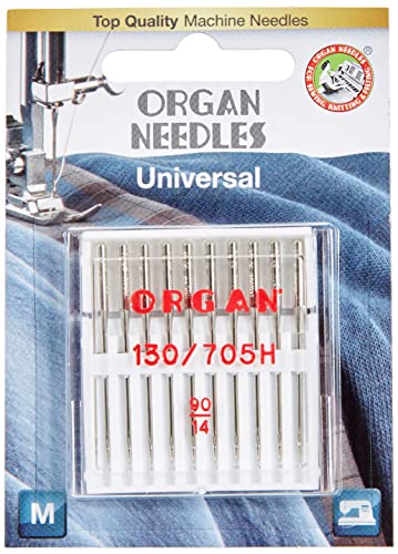 ORGAN NEEDLES 5110090BL Nadeln, Metal, Silber, 90/14 Größe, 10 von ORGAN NEEDLES