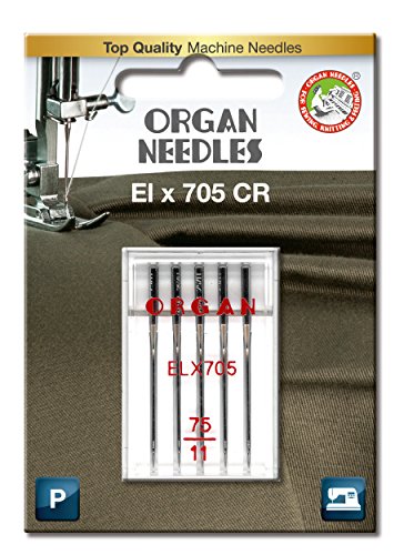 Organ Needles 5486075BL Maschinennadeln, Silber, 75/11 Größe, 5 von Organ