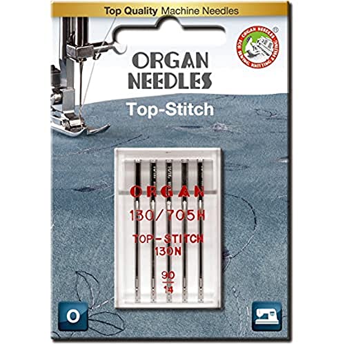 Organ Needles 5600090BL Maschinennadeln, Silber, 90/14 Größe, 5 von ORGAN NEEDLES