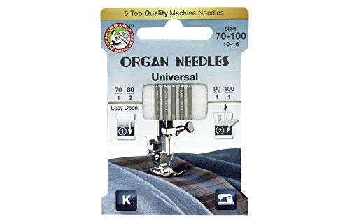 Organ Nadeln Universal Sortiment (1 ea 70/90/100-2ea 80) Eco Pack Nadeln von ORGAN NEEDLES
