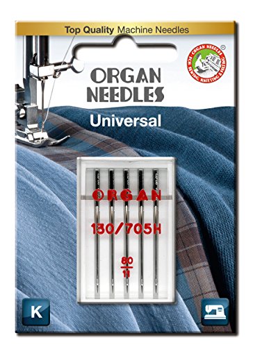 Organ Needles 5105080BL Maschinennadeln, Silber, 80/11 Größe, 5 von Organ Needles