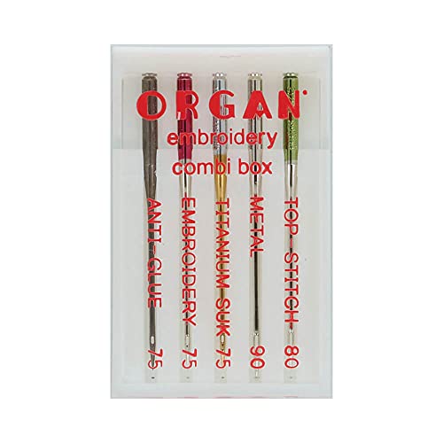 Organ Needles 5118000 Nadeln Kunststoff-Box, Gold/Silber/Schwarz, Ein Größe, 5 Count Organ Needles 5118000 Nadeln Kunststoff-Box, Gold/Silber/Schwarz, Ein Größe, 5 Count von ORGAN NEEDLES
