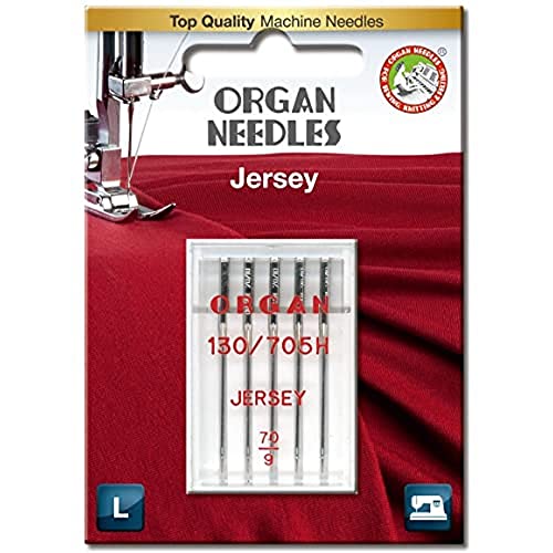 Organ Needles 5205070BL Maschinennadeln, Silber, 70/10 Größe, 5 Count von Organ Needles