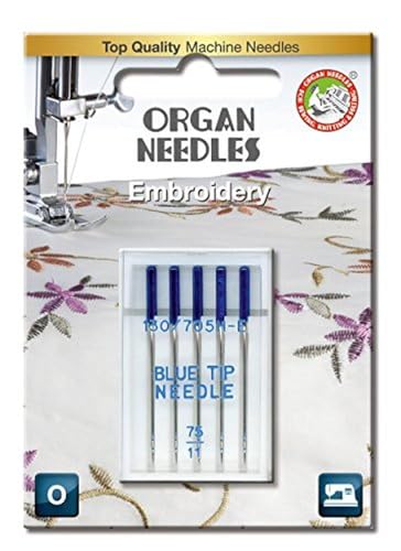 Organ Needles 5507075BL Maschinennadeln, Blau/Silber, 75/11 Größe, 5 Organ Needles 5507075BL Maschinennadeln, Blau/Silber, 75/11 Größe, 5 von ORGAN NEEDLES