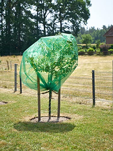 1 Frucht-Schutzbeutel mit Zugband, Zum Schutz vor Wespenfrass, Vögel, Schnecken, Kirschessigfliege und Anderen Insekten. Traubenschutz, Organzabeutel (dunkelgrün, 200x200 cm, Durchmesser 125 cm) von ORGANZABEUTEL24