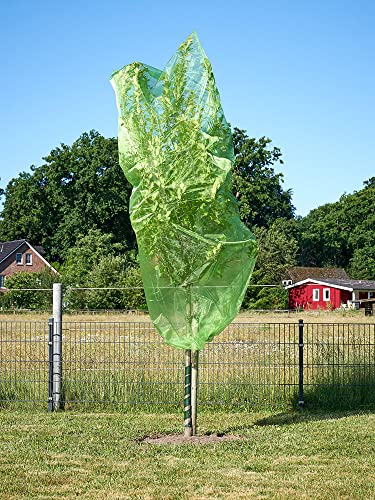 1 Frucht-Schutzbeutel mit Zugband, Zum Schutz vor Wespenfrass, Vögel, Schnecken, Kirschessigfliege und Anderen Insekten. Traubenschutz, Organzabeutel (moosgrün, 300x150 cm, Durchmesser 92 cm) von ORGANZABEUTEL24