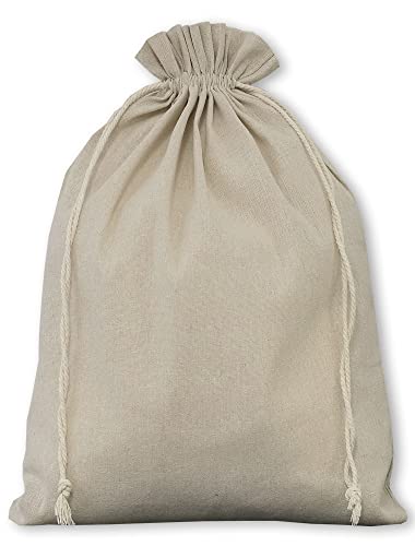 ORGANZABEUTEL24 Leinensäckchen, Leinenbeutel mit Baumwoll-Kordel, Stoffbeutel, Geschenkverpackung für Geburtstag, Hochzeit, Weihnachten... (50x40 cm) von ORGANZABEUTEL24