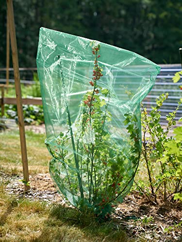 5 Frucht-Schutzbeutel mit Zugband. Zum Schutz vor Wespenfrass, Vögeln, Kirschessigfliege, Anderen Insekten und Schnecken. Traubenschutz, Organzabeutel (dunkelgrün, 120x70 cm, Durchmesser 43 cm) von ORGANZABEUTEL24