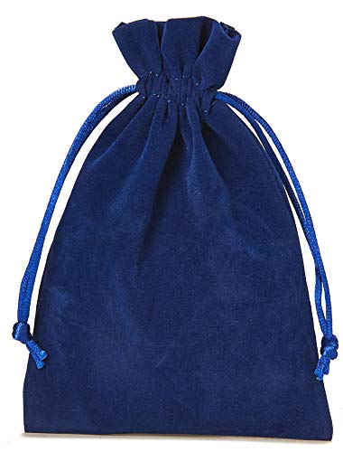 ORGANZABEUTEL24 | 6 Samtsäckchen, Größe 20x12 cm, Samtbeutel-Geschenkverpackung, Schmuckbeutel, Adventskalender, Nikolaus, Weihnachtsverpackung (blau) von ORGANZABEUTEL24