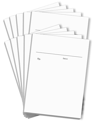 ORGASET Privatrezept für Ärzte | 500 Blätter | DIN A6 | geleimt | 10x50 Blatt Rezeptblock | Weiß von ORGASET