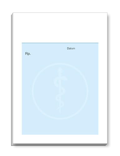 ORGASET Privatrezept für Ärzte - DIN A6 - geleimt - Motiv: Äskulapstab - 50 Blatt Rezeptblock - Blau von ORGASET