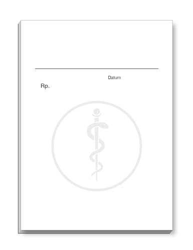 ORGASET Privatrezept für Ärzte - DIN A6 - geleimt - Motiv: Äskulapstab - 50 Blatt Rezeptblock - Weiß von ORGASET