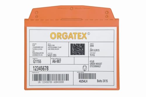 ORGATEX Sichttasche DIN A5 quer | Schutzhülle, Dokumentenhülle | Weich-PVC Dokumententasche | Sichttasche zum Anhängen, Dokumentenmappe, ideal für Farbleitsysteme | 10er Pack, Orange von ORGATEX