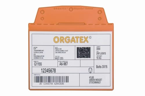 ORGATEX Sichttasche DIN A6 quer | Schutzhülle, Dokumentenhülle | Weich-PVC Dokumententasche | Sichttasche zum Anhängen, Dokumentenmappe, ideal für Farbleitsysteme | 10er Pack, Orange von ORGATEX
