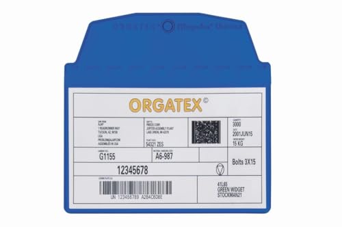 ORGATEX Sichttasche DIN A7 quer | Schutzhülle, Dokumentenhülle | Weich-PVC Dokumententasche | Sichttasche zum Anhängen, Dokumentenmappe, ideal für Farbleitsysteme | 10er Pack, Blau von ORGATEX