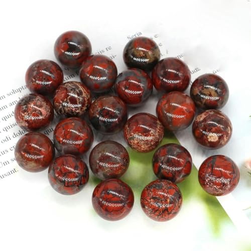 16 mm Kristallkugel, Steinkugel, Heimdekoration, Taschen-Edelstein, Quarz, runde Perlen, Mineralprobe, gebrochener Jaspis, 1 Stück 16 mm Kristallkugel, Steinkugel, Heimdekoration, Taschen-Edelstein, Quarz, runde Perlen, Mineralprobe, gebrochener Jaspis, 1 Stück von ORGEFY