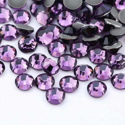ORGEFY SS6-SS30 Kristallglas-Glitzer-Strasssteine, Flache Rückseite, Hotfix-Strasssteine für Nagelkunst, Nähen und Stoffdekoration, Tansanit, SS16, 1440 Stück von ORGEFY