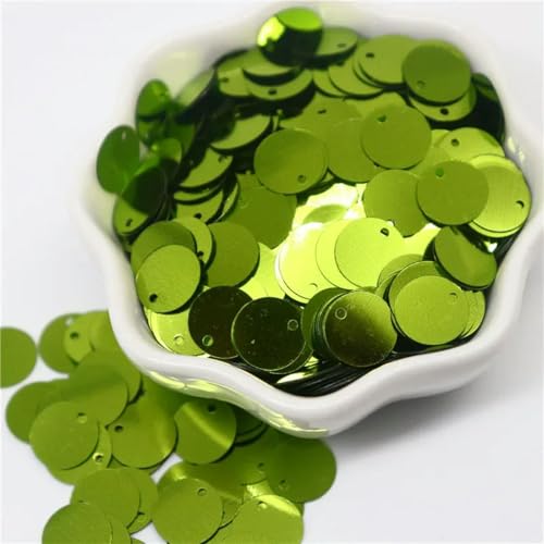 Pailletten, 10, 15, 20, 25, 30 mm, flach, rund, lose Pailletten, Nähzubehör zum Basteln, DIY-Zubehör für Kleidungsstücke, hellgrün, 20 mm, 50 g, 450 Stück Pailletten, 10, 15, 20, 25, 30 mm, flach, rund, lose Pailletten, Nähzubehör zum Basteln, DIY-Zubehör für Kleidungsstücke, hellgrün, 20 mm, 50 g, 450 Stück von ORGEFY