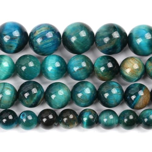 Steinperlen, 4/6/8/10 mm, Lava-Jade, runde Charms, lose Perlen zur Schmuckherstellung, DIY-Armbandzubehör, blauer Tigerauge-Stein, 10 mm, 36–37 Stück Steinperlen, 4/6/8/10 mm, Lava-Jade, runde Charms, lose Perlen zur Schmuckherstellung, DIY-Armbandzubehör, blauer Tigerauge-Stein, 10 mm, 36–37 Stück von ORGEFY