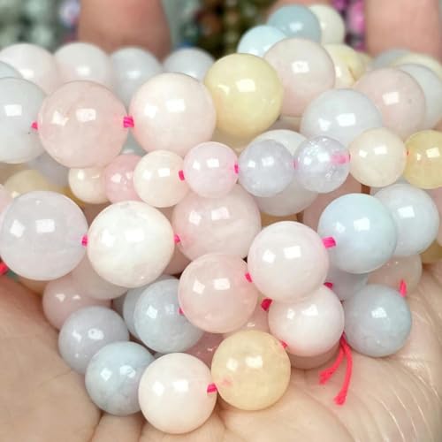 Steinperlen 4 6 8 10 mm Tigerauge, Lava, Türkis, Achat, Jaspis, Perlen zur Schmuckherstellung, DIY-Armband, Halskette – Morganit, Chalcedon – 10 mm, 36 bis 37 Stück Steinperlen 4 6 8 10 mm Tigerauge, Lava, Türkis, Achat, Jaspis, Perlen zur Schmuckherstellung, DIY-Armband, Halskette – Morganit, Chalcedon – 10 mm, 36 bis 37 Stück von ORGEFY