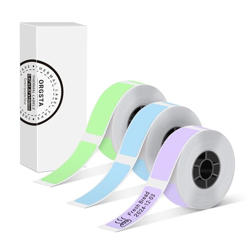 ORGSTA Etiketten Selbstklebend Klebeetiketten Aufkleber Beschriften Beschriftungsetiketten Selbstklebende Sticker Labels 12x40 mm 160 pcs/rolle 3 Rollen für S001 von ORGSTA