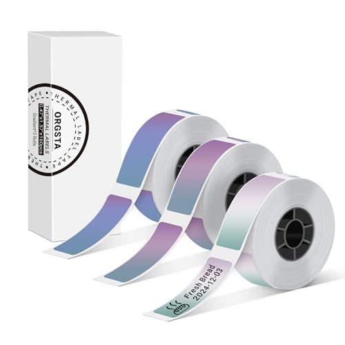ORGSTA Etiketten Selbstklebend Klebeetiketten Aufkleber Beschriften Beschriftungsetiketten Selbstklebende Sticker Labels Grün/Lila/Blau 15mm x 7M 160 pcs/rolle 3 Rollen für S001 von ORGSTA