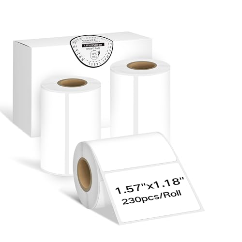 ORGSTA Etiketten Selbstklebend Klebeetiketten Aufkleber Beschriften Beschriftungsetiketten Selbstklebende Sticker Labels Weib 40x30mm 230pcs/rolle 3 rollen für T003 von ORGSTA