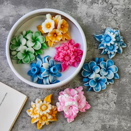 Blumen-Silikonform, 3D-Blumen-Silikon-Kerzenformen, wiederverwendbar für selbstgemachte Kerzen, Wachs, Seife, Epoxidharz, Gießen, Heimdekoration, kreatives Geschenk, 4 Stück Blumen-Silikonform, 3D-Blumen-Silikon-Kerzenformen, wiederverwendbar für selbstgemachte Kerzen, Wachs, Seife, Epoxidharz, Gießen, Heimdekoration, kreatives Geschenk, 4 Stück von ORGSUMMER