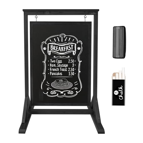 ORIENGEAR Doppelseitige, rustikale Kreidetafel-Schilder mit A-Rahmen, freistehende Staffelei, magnetisch, Sandwichboard-Schilder für Restaurant, Café, Hochzeit ORIENGEAR Doppelseitige, rustikale Kreidetafel-Schilder mit A-Rahmen, freistehende Staffelei, magnetisch, Sandwichboard-Schilder für Restaurant, Café, Hochzeit von ORIENGEAR